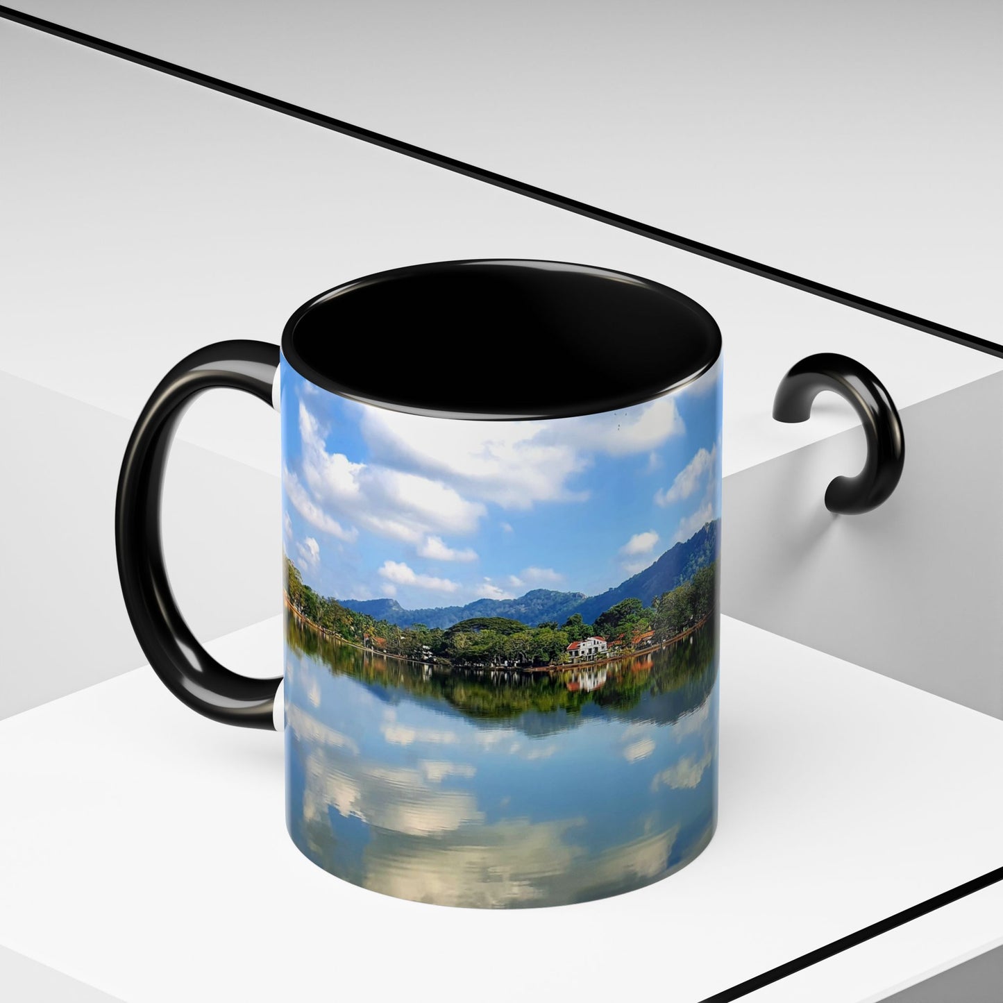 Scenic Lake Reflection Accent Coffee Mug – Nature Landscape 11oz