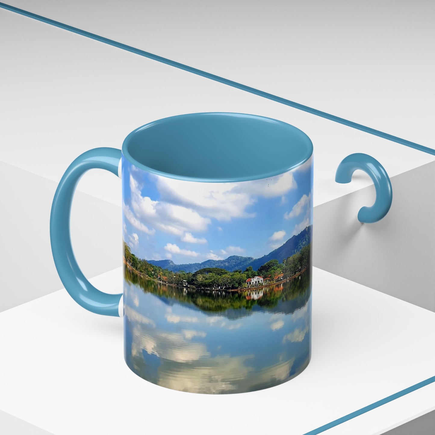 Scenic Lake Reflection Accent Coffee Mug – Nature Landscape 11oz