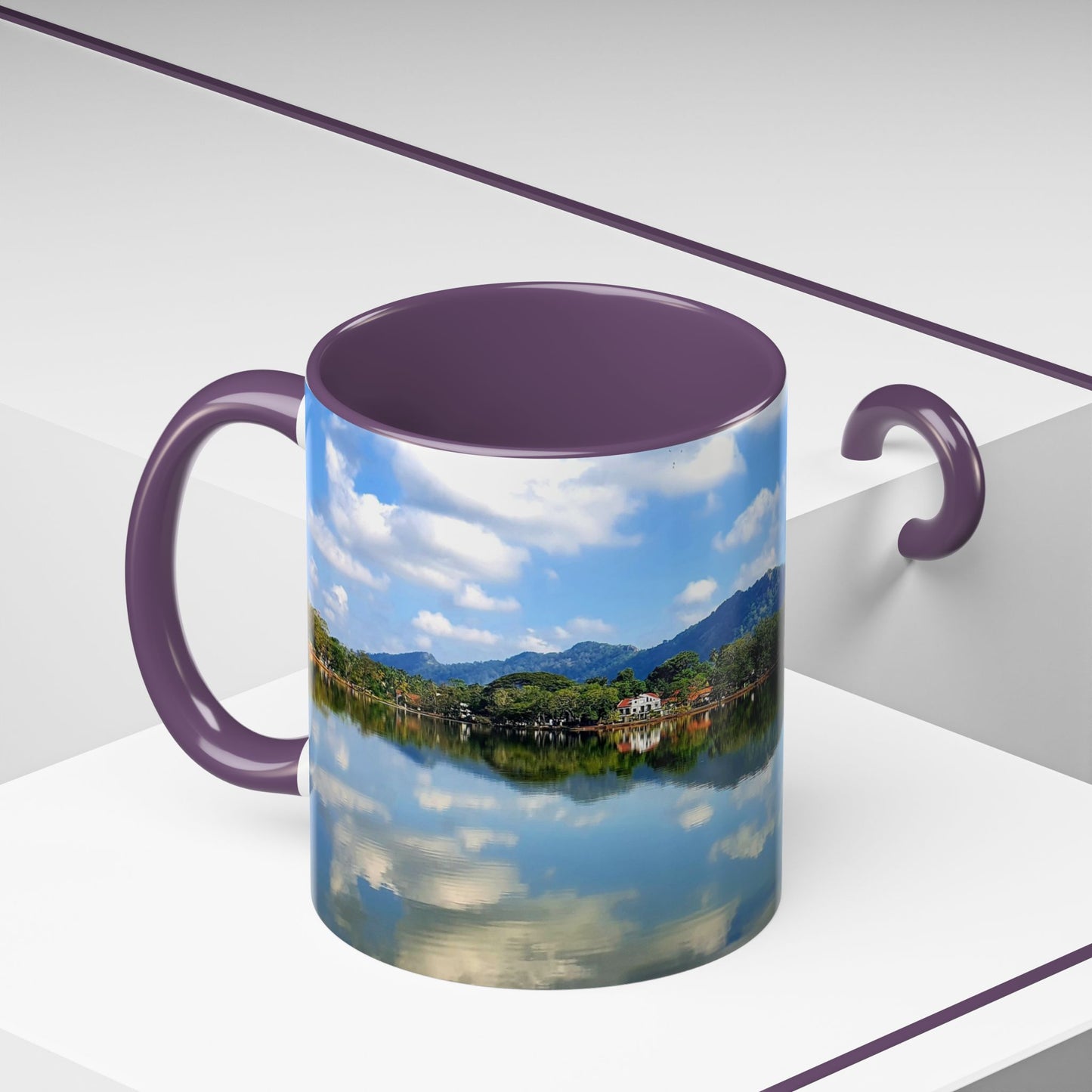 Scenic Lake Reflection Accent Coffee Mug – Nature Landscape 11oz