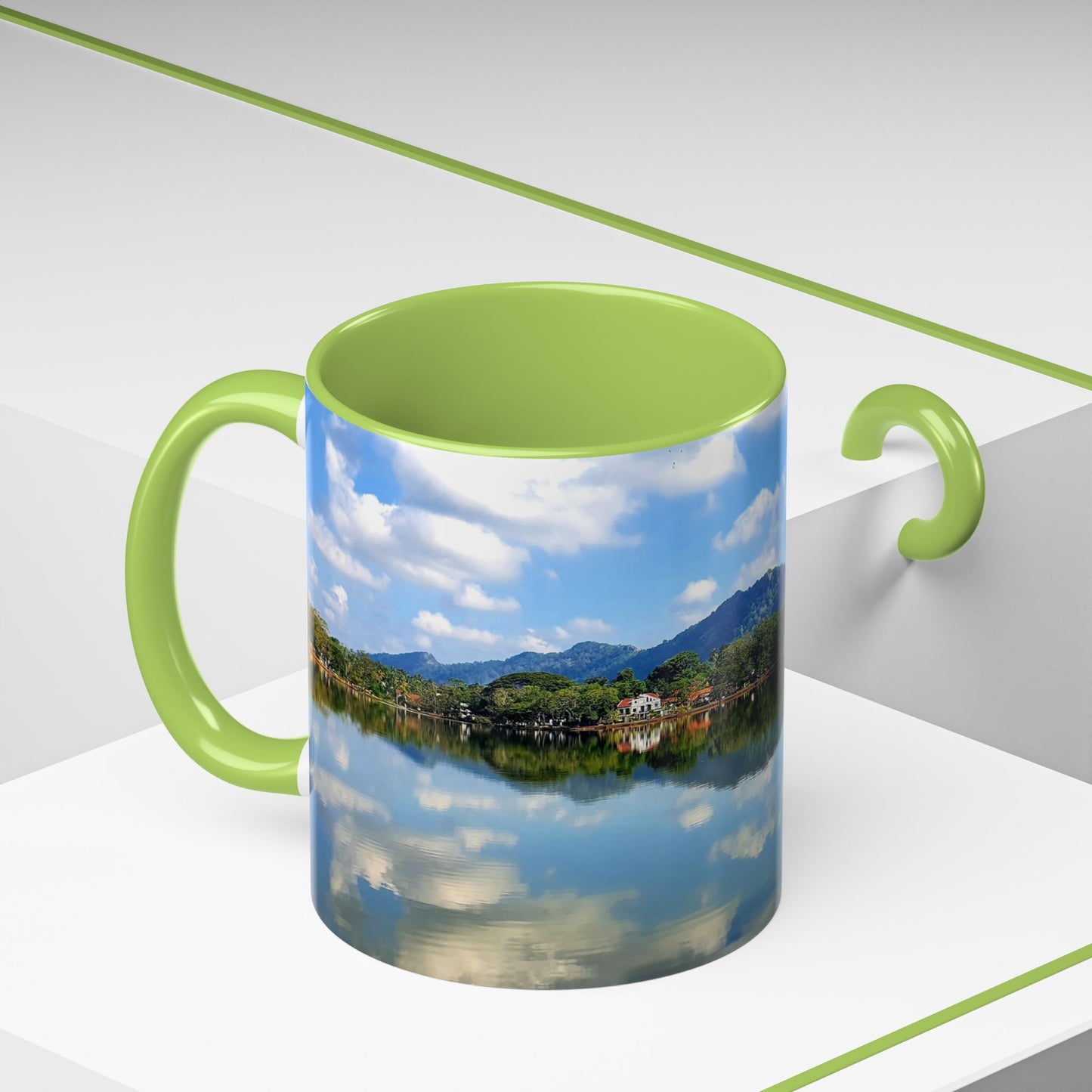 Scenic Lake Reflection Accent Coffee Mug – Nature Landscape 11oz