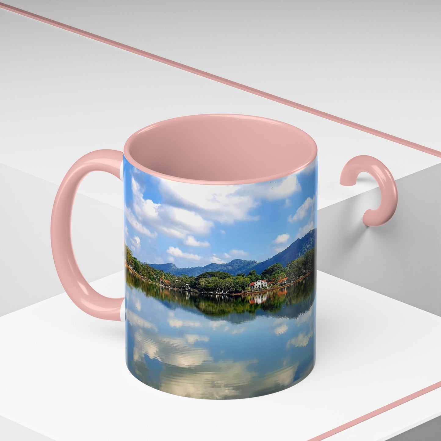 Scenic Lake Reflection Accent Coffee Mug – Nature Landscape 11oz