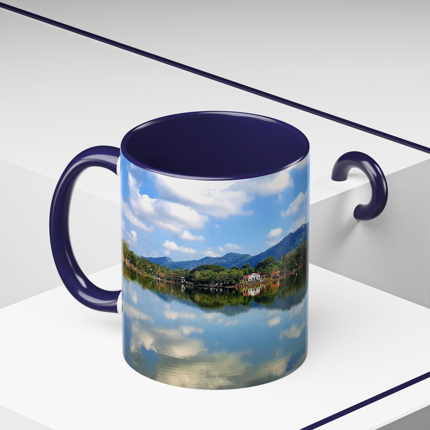 Scenic Lake Reflection Accent Coffee Mug – Nature Landscape 11oz