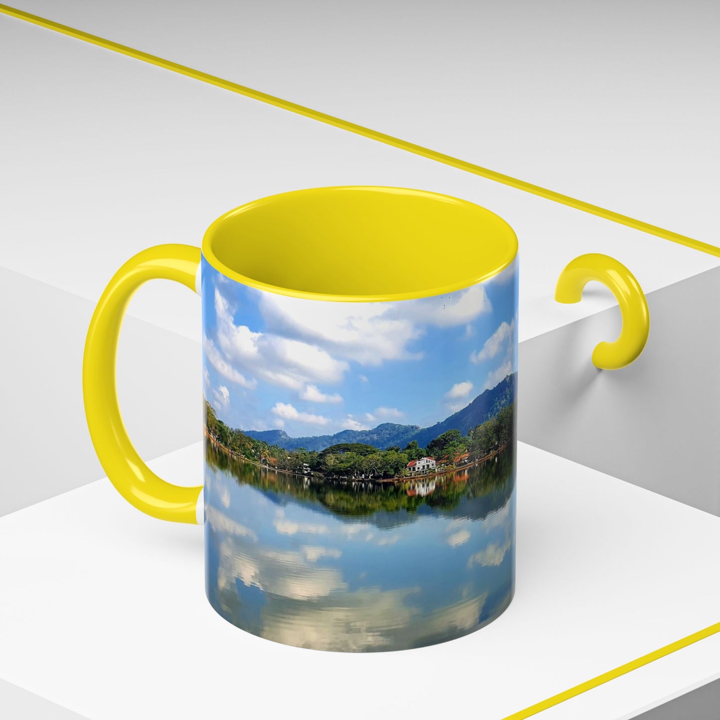 Scenic Lake Reflection Accent Coffee Mug – Nature Landscape 11oz