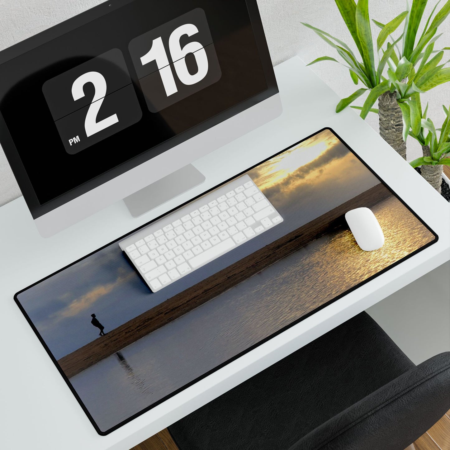 Computer Desk Mat — Tranquil Coastal Workspace Mouse Pad